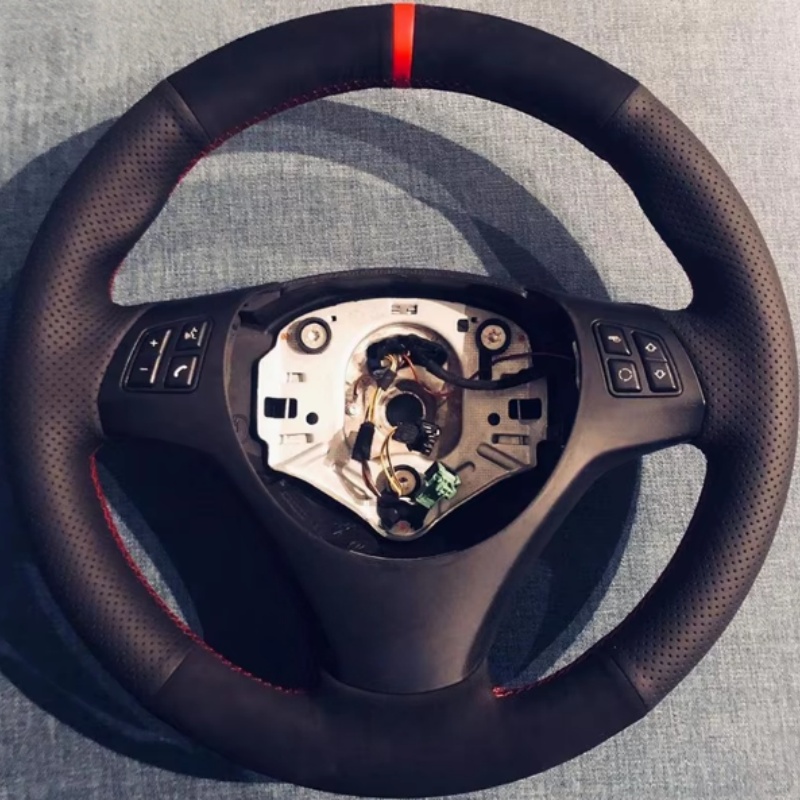 Car Steering Wheel Cover Anti Slip Breathable - Customiz Anti-Slip Leather Suede M Sport