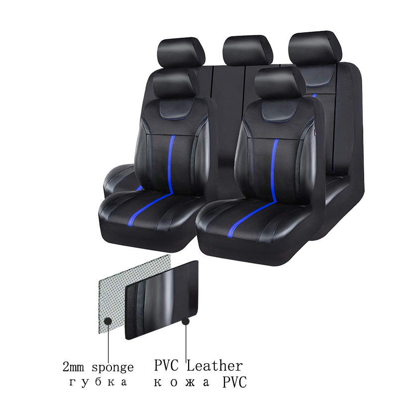 AUTOKING PU Leather And Mesh C - Leather Car Seat Covers Full Set Universal review and price