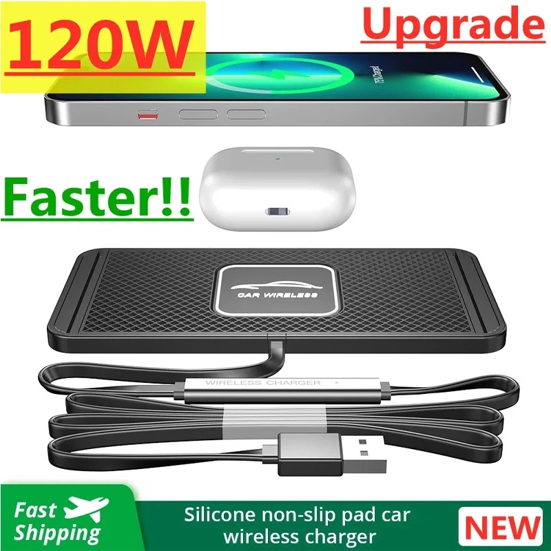 Silicone Pad Stand Wireless Ch - Wireless Car Charger Mount Fast Charging review and price